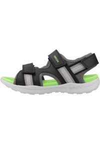 Geox - Sandały GEOX J VANIETT BOY Czarny. Kolor: czarny. Materiał: syntetyk, tkanina. Sport: turystyka piesza