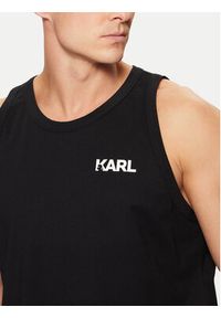 Karl Lagerfeld - KARL LAGERFELD Tank top A1M46069 Czarny Regular Fit. Typ kołnierza: dekolt w karo. Kolor: czarny. Materiał: bawełna