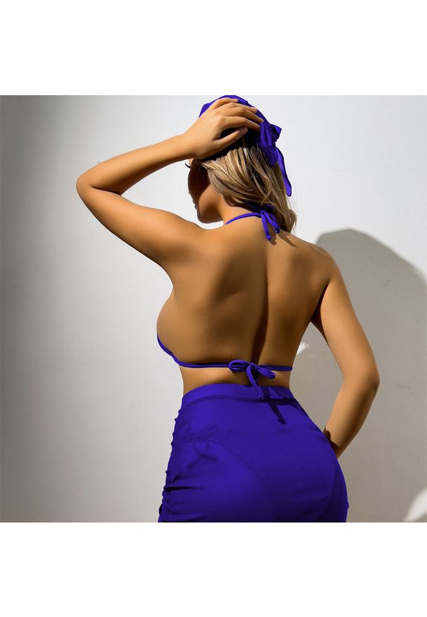 Intica - Bikini z pareo na plażę i basen regulowane lekkie Ileen. Kolor: zielony. Materiał: tkanina