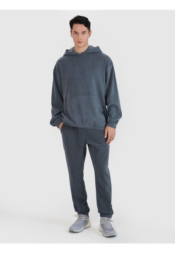 4f - 4F Spodnie dresowe joggery męskie - szare S. Kolor: szary. Materiał: dresówka
