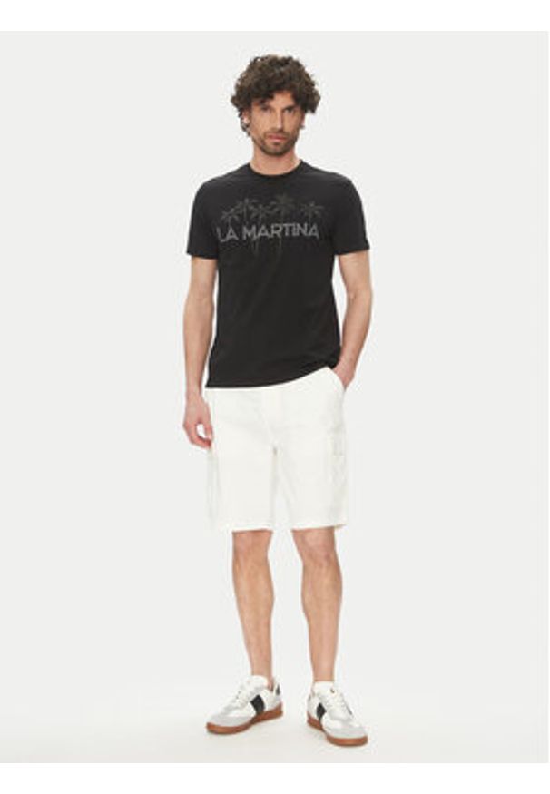 La Martina T-Shirt Andy MAR311 JS324 Czarny Regular Fit. Kolor: czarny. Materiał: bawełna