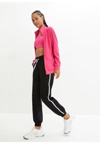 bonprix - Spodnie dresowe z bawełny. Kolor: czarny. Materiał: bawełna, dresówka. Styl: sportowy #3