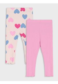 Sinsay - Legginsy 2 pack - różowy. Kolor: różowy
