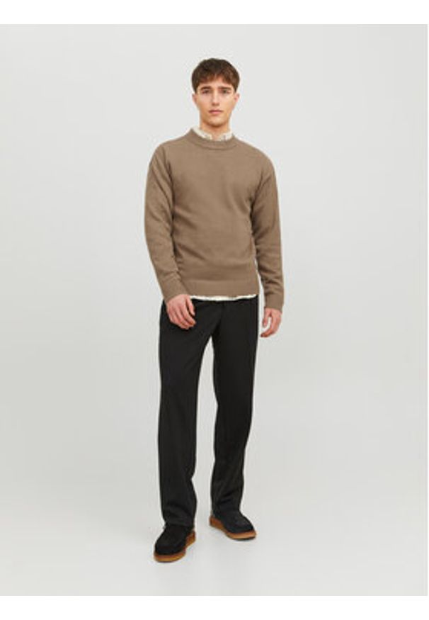 Jack & Jones - Jack&Jones Sweter 12236774 Brązowy Regular Fit. Kolor: brązowy. Materiał: bawełna, syntetyk