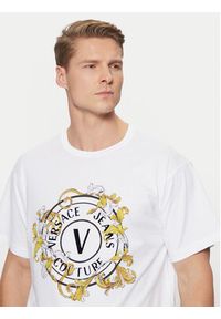 Versace Jeans Couture T-Shirt 78GAHC01 Biały Regular Fit. Kolor: biały. Materiał: bawełna #3