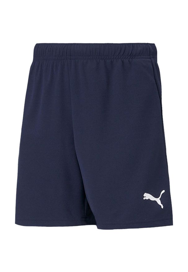Puma - Spodenki TeamRISE Dla Dzieci. Kolor: niebieski. Styl: sportowy. Sport: turystyka piesza