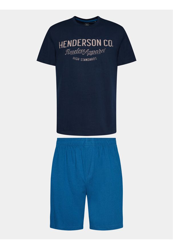 Henderson Piżama 41286 Granatowy Regular Fit. Kolor: niebieski. Materiał: bawełna
