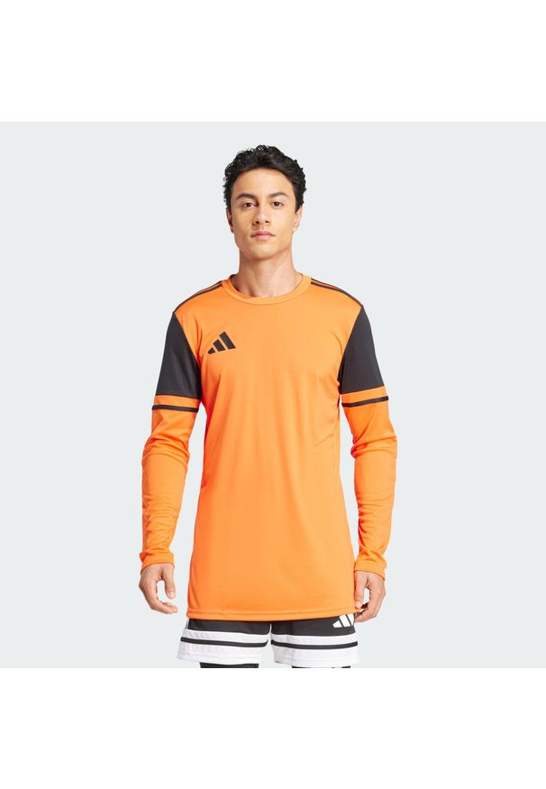 Adidas - Koszulka Squadra 25 Goalkeeper Long Sleeve. Kolor: wielokolorowy, pomarańczowy, czarny. Materiał: materiał. Długość rękawa: długi rękaw. Sport: piłka nożna
