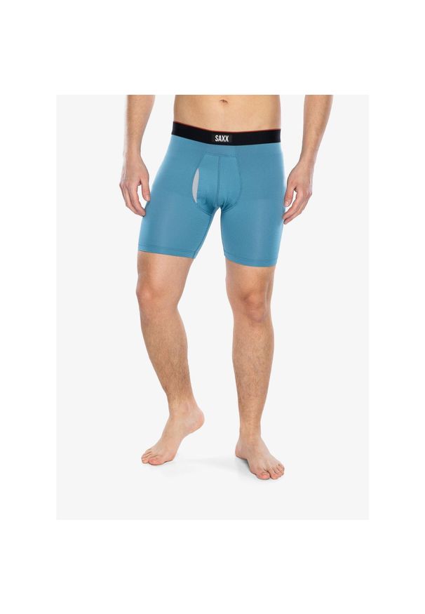 SAXX - Bokserki termoaktywne męskie Saxx Multi-Sport Mesh Boxer Brief Fly. Kolor: zielony. Materiał: mesh. Sport: fitness