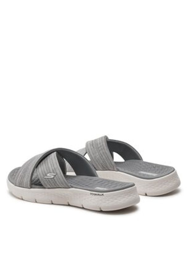 skechers - Skechers Klapki Go Walk Flex Sandal-Impressed 141420/GRY Szary. Kolor: szary. Materiał: materiał