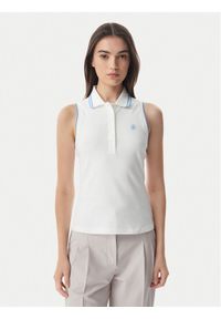 TOMMY HILFIGER - Tommy Hilfiger Polo 1985 WW0WW49561 Biały Slim Fit. Typ kołnierza: polo. Kolor: biały. Materiał: bawełna #1