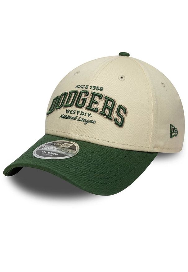Czapka unisex New Era LA Dodgers MLB Wordmark 9FORTY M-Crown 60771814 - beżowo-zielona. Kolor: zielony, beżowy, wielokolorowy. Materiał: bawełna, materiał. Wzór: haft. Styl: elegancki, klasyczny