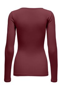 only - ONLY Bluzka Live Love 15204712 Bordowy Stretch Fit. Kolor: czerwony. Materiał: bawełna #3