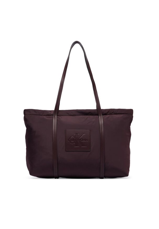 Calvin Klein Torebka Medium Tote LV04F3869G Bordowy. Kolor: czerwony