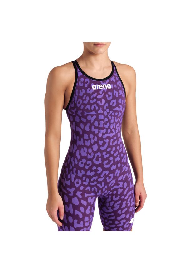Strój startowy pływacki damski Arena CARBON AIR2 OB Leopard. Kolor: fioletowy, wielokolorowy, biały. Materiał: materiał