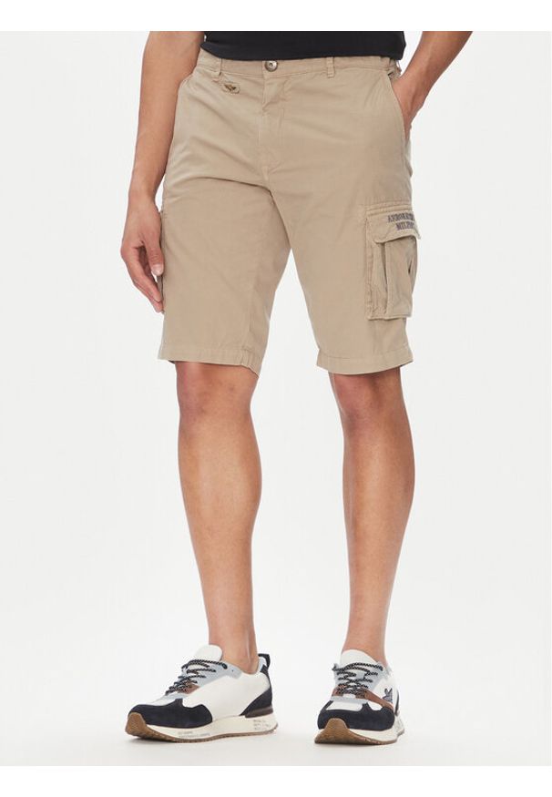 Aeronautica Militare Szorty materiałowe 251BE066CT1122 Beżowy Regular Fit. Kolor: beżowy. Materiał: bawełna