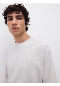 Reserved - T-shirt boxy - jasnoszary. Kolor: szary. Materiał: dzianina, bawełna