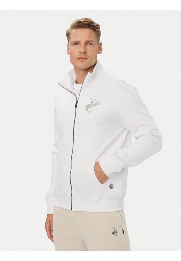 Beverly Hills Polo Club Bluza M6608T-HR Biały Regular Fit. Typ kołnierza: polo. Kolor: biały. Materiał: bawełna