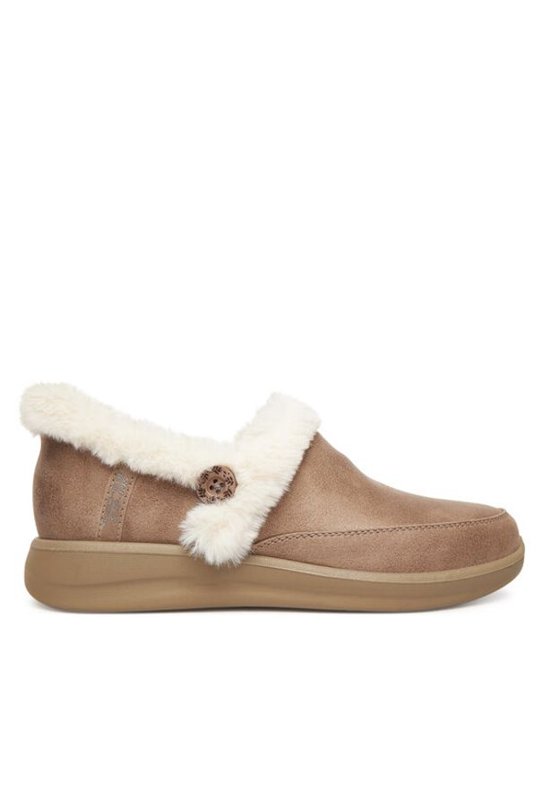 skechers - Skechers Kapcie Cozy Escape 168114/TPE Szary. Kolor: szary. Materiał: skóra