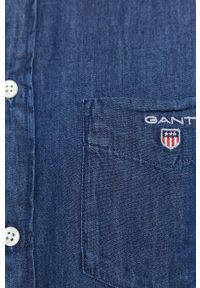 GANT - Gant Koszula bawełniana jeansowa męska kolor granatowy regular z kołnierzykiem klasycznym. Typ kołnierza: button down, kołnierzyk klasyczny. Kolor: niebieski. Materiał: bawełna, jeans. Długość rękawa: długi rękaw. Długość: długie. Styl: klasyczny #2