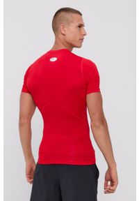 Under Armour t-shirt treningowy 1361518 kolor czerwony 1361518-410. Kolor: czerwony. Materiał: skóra, materiał. Długość rękawa: raglanowy rękaw. Wzór: gładki #2