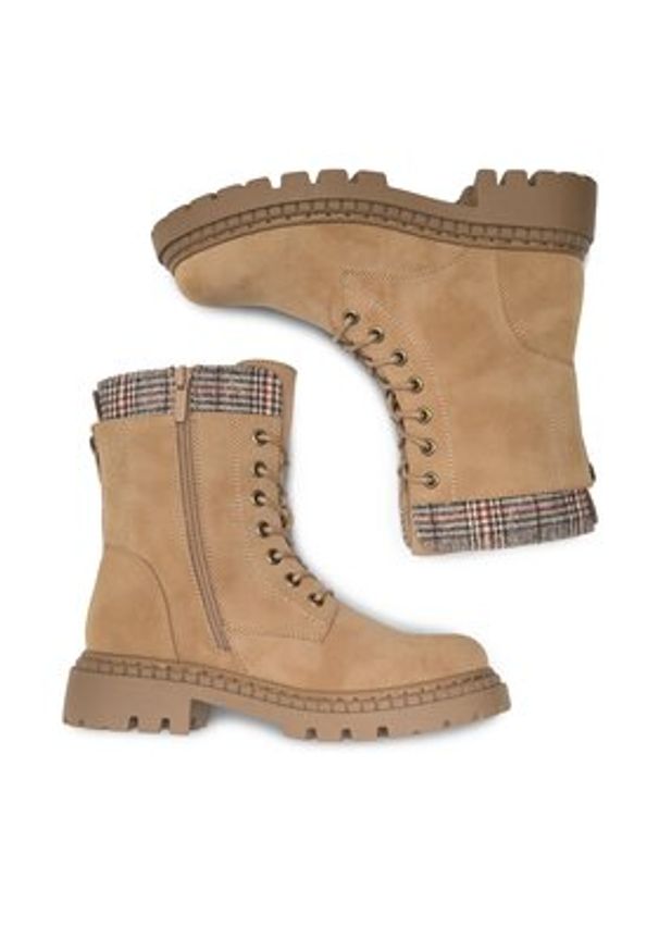 Clara Barson Trzewiki LORETTA WS6102-08 Beżowy. Kolor: beżowy. Materiał: syntetyk