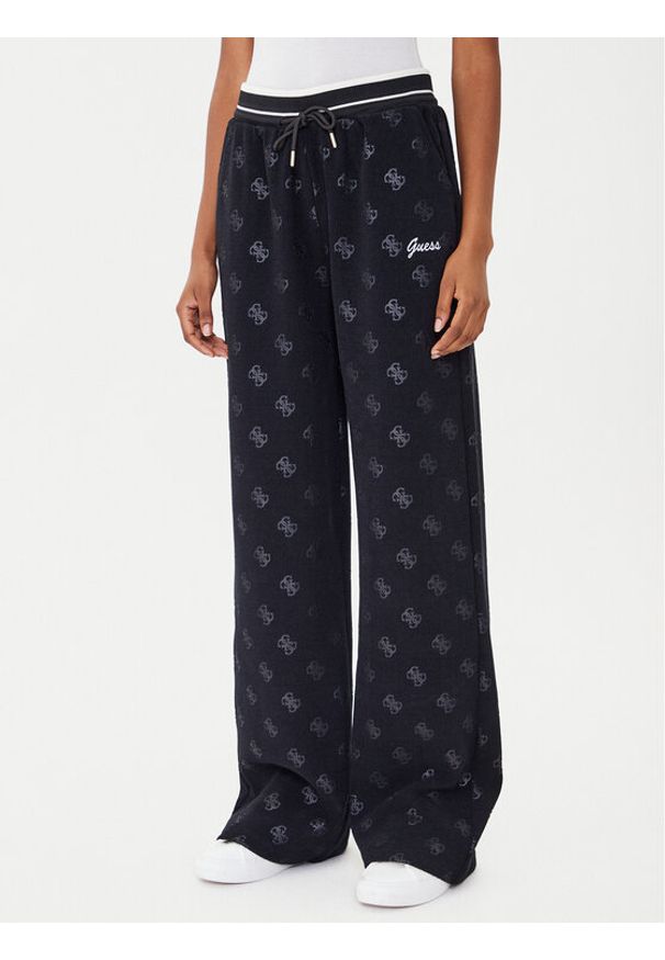 Guess Spodnie dresowe V5BB00 K1902 Czarny Wide Leg. Kolor: czarny. Materiał: syntetyk