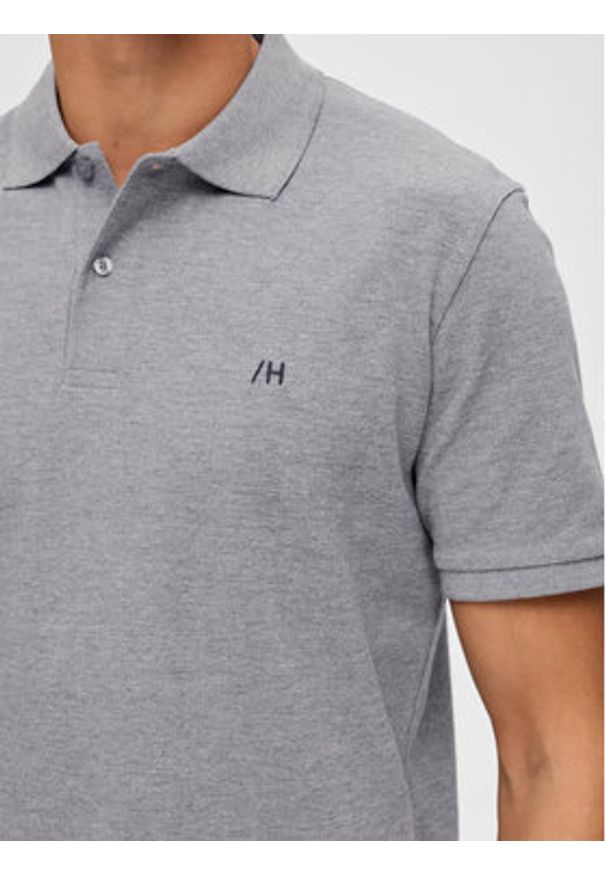 Selected Homme Polo 16087839 Szary Regular Fit. Typ kołnierza: polo. Kolor: szary. Materiał: bawełna