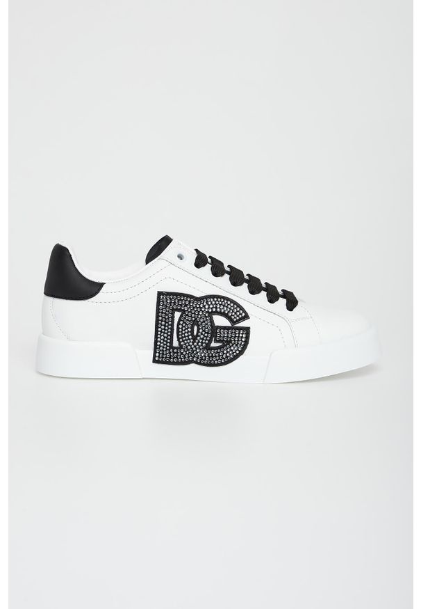 Dolce & Gabbana - Sneakersy damskie skórzane Portofino DOLCE & GABBANA. Materiał: skóra