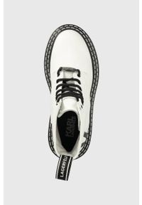 Karl Lagerfeld workery skórzane PATROL II damskie kolor biały na platformie. Nosek buta: okrągły. Zapięcie: sznurówki. Kolor: biały. Materiał: skóra. Obcas: na platformie #4