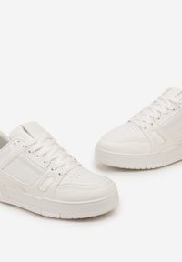 Born2be - Białe Sneakersy na Grubej Podeszwie z Przeszyciami Rivinna. Kolor: biały #3