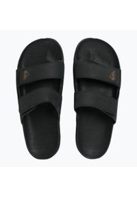 Klapki męskie Quiksilver Rivi Leather Double Adjust. Kolor: czarny