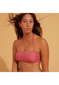 OLAIAN - Góra kostiumu kąpielowego surfingowego damska Olaian Laura Folk. Kolor: różowy. Materiał: materiał, poliester, elastan, poliamid #1