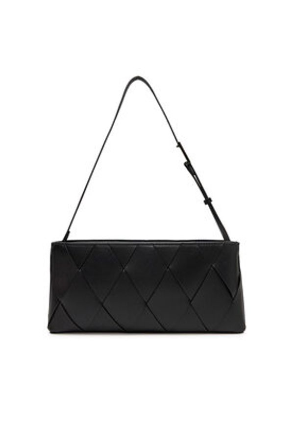 Calvin Klein Torebka Ck Woven Elongated Shoulder Bag K60K612992 Czarny. Kolor: czarny. Materiał: skórzane