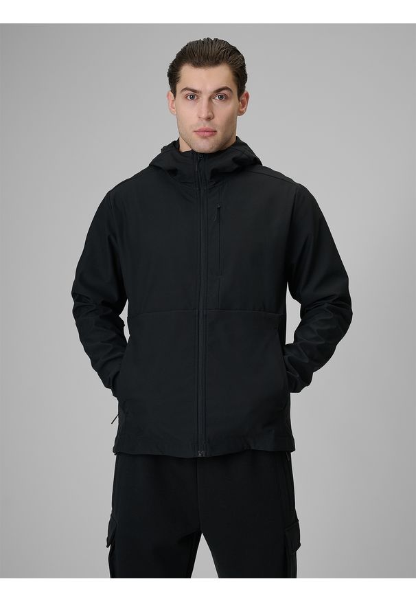 4f - 4F Kurtka softshell wiatroodporna membrana 8000 męska - czarna 3XL. Kolor: czarny. Materiał: softshell. Wzór: gładki