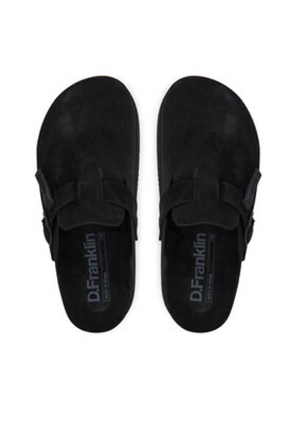 D.Franklin Klapki DFSH414005 Czarny. Kolor: czarny. Materiał: skóra, zamsz