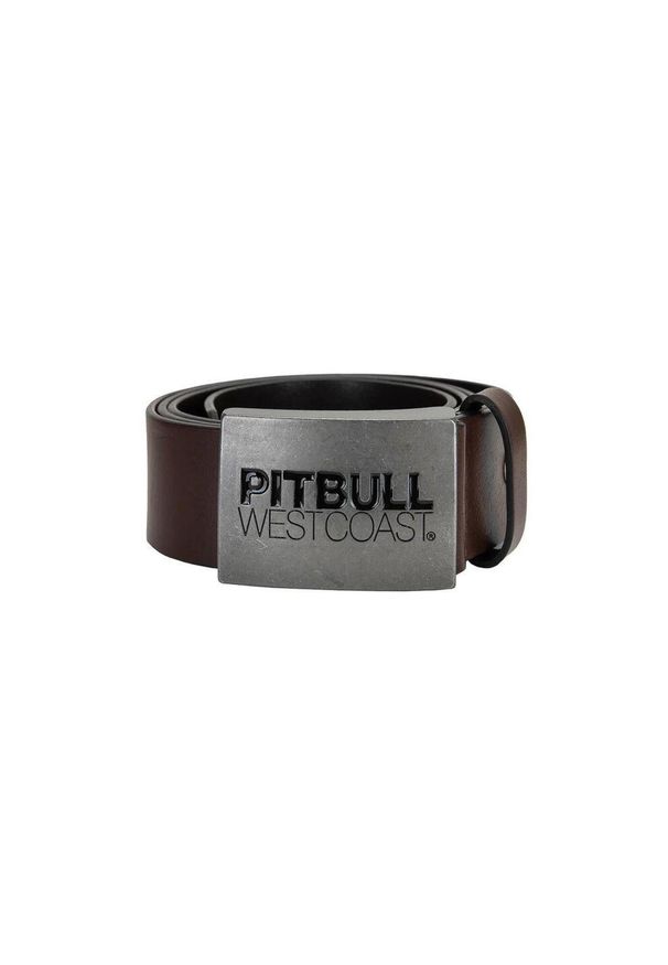 PITBULL - Pasek męski Pitbull skórzany TNT. Kolor: brązowy. Materiał: skóra. Wzór: paski