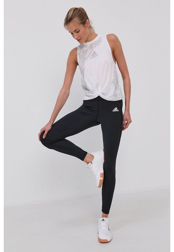 Adidas - adidas - Legginsy. Kolor: czarny. Materiał: dzianina, materiał