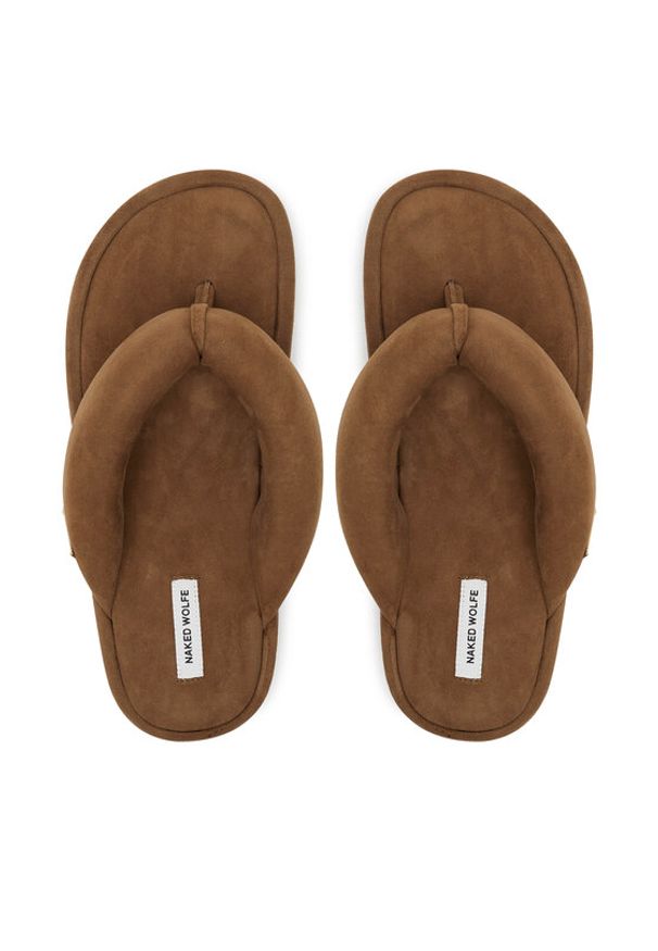 Naked Wolfe Japonki Hilary Brązowy. Kolor: brązowy. Materiał: zamsz, skóra