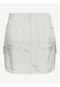 only - ONLY Spódnica mini Malfy-Caro 15310982 Biały Regular Fit. Kolor: biały. Materiał: len #3