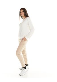 LEONE 1947 APPAREL - Damska bluza z okrągłym dekoltem Winter Chic Boxing Leone. Kolor: biały. Materiał: tkanina. Sport: fitness