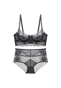 Intica - Komplet bielizny z koronką na romantyczne wieczory Sherilyn. Kolor: czarny. Materiał: koronka. Wzór: koronka