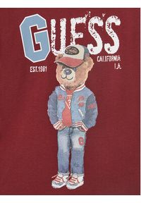 Guess Bluzka N5YI23 K8HM4 Bordowy Regular Fit. Kolor: czerwony. Materiał: bawełna