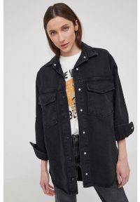 Answear Lab kurtka jeansowa damska kolor czarny przejściowa. Kolor: czarny. Materiał: jeans. Długość: krótkie. Styl: wakacyjny