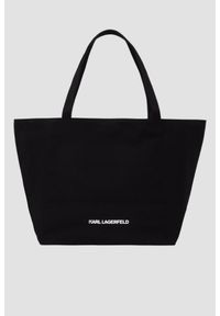 Karl Lagerfeld - KARL LAGERFELD Czarna shopperka damska Ikon Aquarelle. Kolor: czarny. Styl: elegancki, casual