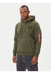 Alpha Industries Bluza Red Stripe 178314 Zielony Regular Fit. Kolor: zielony. Materiał: bawełna #1