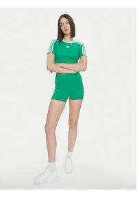 Adidas - adidas T-Shirt 3-Stripes Baby IP0666 Zielony Slim Fit. Kolor: zielony. Materiał: bawełna