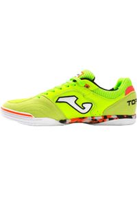 Buty piłkarskie męskie Joma Top Flex 2301 Indoor. Zapięcie: sznurówki. Kolor: zielony. Materiał: materiał, skóra. Szerokość cholewki: normalna. Sport: piłka nożna