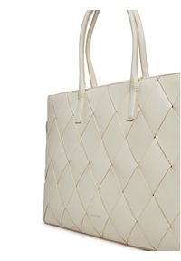Calvin Klein Torebka Ck Woven Medium Shopper K60K612994 Biały. Kolor: biały. Materiał: skórzane #5