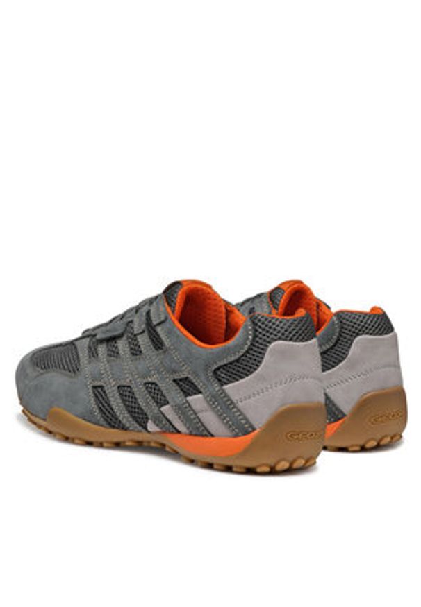Geox Sneakersy U Snake Original U55MNA 02214 C1006 Szary. Kolor: szary. Materiał: skóra, zamsz